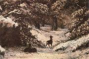 Gustave Courbet Deer painting